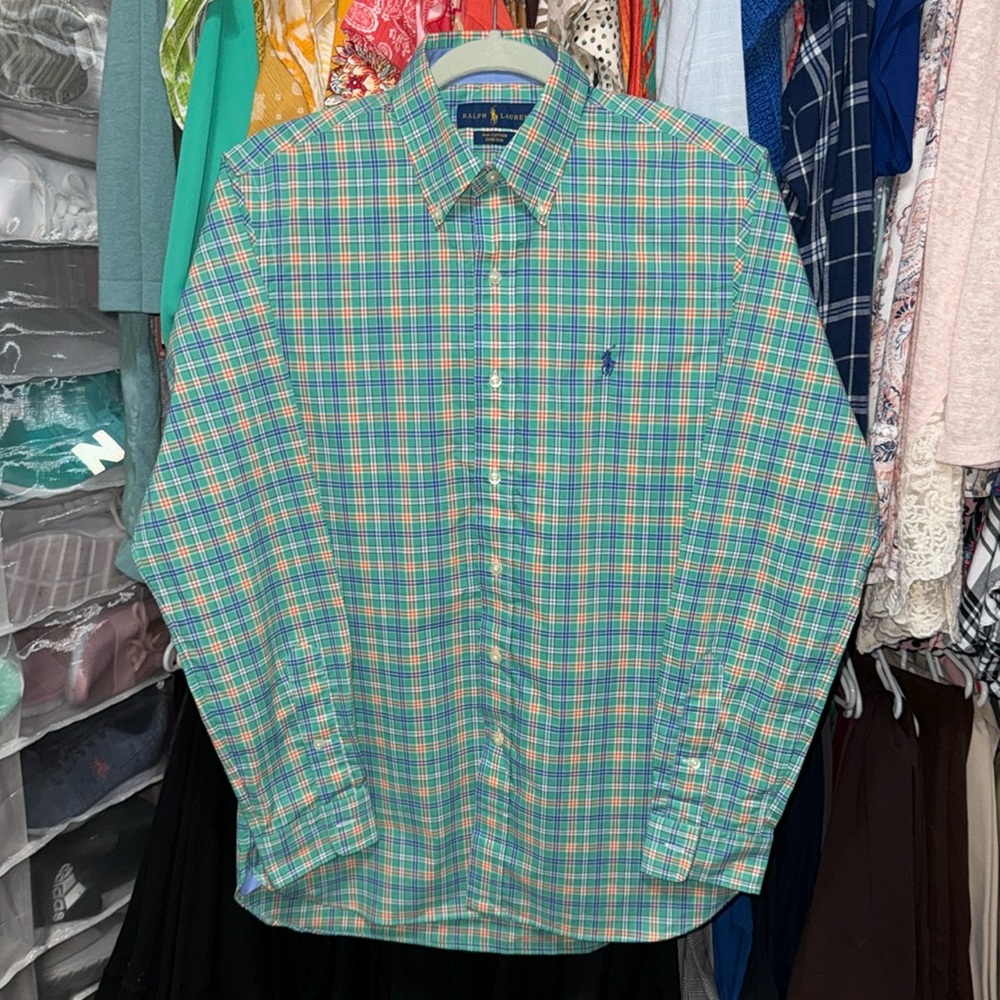 Polo by Ralph Lauren Men's Green Plaid Shirt Size Small
